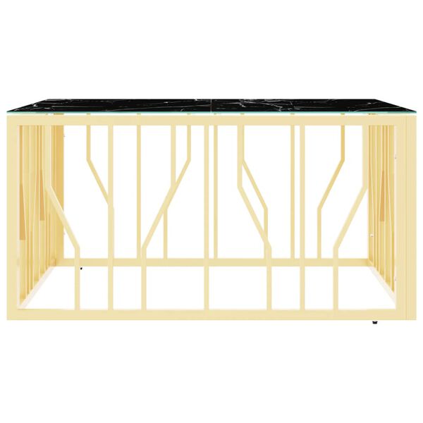 vidaXL Salontafel 80x80x40 cm roestvrij staal en glas goudkleurig