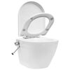 vidaXL Hangend toilet randloos met bidetfunctie keramiek wit