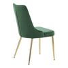 Venture Home Eetkamerstoelen 2 st Velvet Deluxe bosgroen en messing