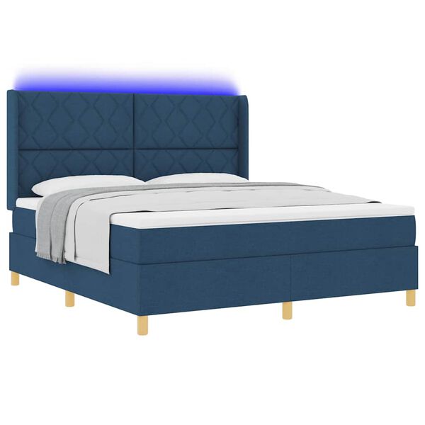 vidaXL Boxspring bed met matras Blauw 180 x 200 cm Stof