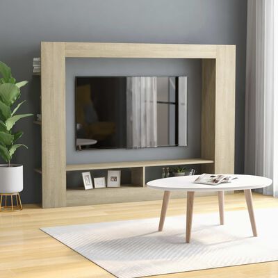 vidaXL Tv-meubel 152x22x113 cm bewerkt hout sonoma eikenkleurig