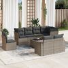vidaXL 9-delige Loungeset met kussens poly rattan grijs