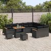 vidaXL Tuinbankenset 12 pcs Zwart poly rattan