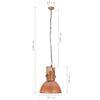 vidaXL Hanglamp industrieel rond 25 W E27 42 cm mangohout koperkleurig