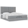 vidaXL Ottoman bed met matrassen 200x200cm stof lichtgrijs