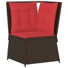 vidaXL Tuinbankhoek met kussens bruin poly rattan