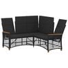vidaXL Tuin Ligbank Set Zwart 164 x 164 x 112 cm poly rattan