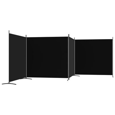 vidaXL Kamerscherm met 4 panelen 698x180 cm stof zwart