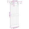 vidaXL Schuifdeur met beslag 80x210 cm massief grenenhout