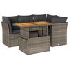 vidaXL 5-delige Loungeset met kussens poly rattan grijs