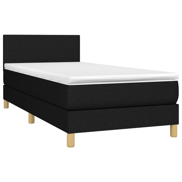 vidaXL Boxspring met matras en LED stof zwart 80x200 cm