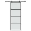 vidaXL Schuifdeur met beslag 76x205 cm ESG-glas en aluminium