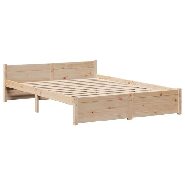 vidaXL Bedframe met hoofdbord massief grenenhout 120x200 cm