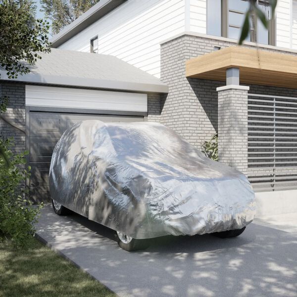 vidaXL Autohoes voor SUV met gespriemen XL volledig zilverkleurig