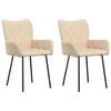 vidaXL Eetkamerstoelen 2 st stof cr&egrave;mekleurig