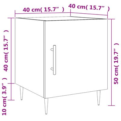 vidaXL Nachtkastjes 2 st 40x40x50 cm bewerkt hout betongrijs