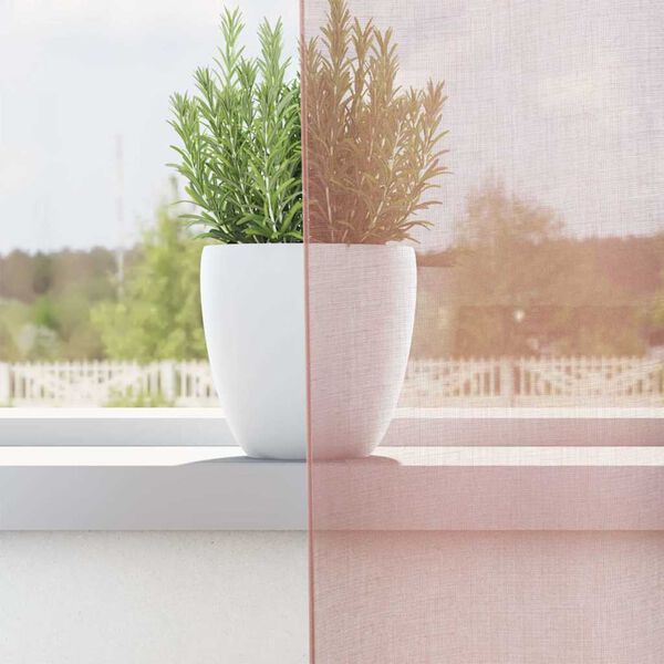 vidaXL Gordijnen voile met doorvoertules 2 st 140x175 cm roze