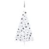 vidaXL Kunstkerstboom met verlichting en kerstballen half 150 cm wit