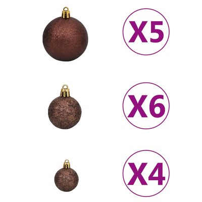 vidaXL Kunstkerstboom Nordmann met LED's en kerstballen 150 cm groen