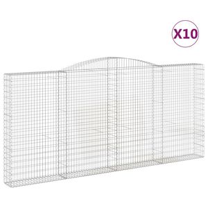 vidaXL Schanskorven 10 st gewelfd 400x30x180/200 cm ijzer