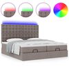 vidaXL Ottoman bed met matrassen en LED's 180x200cm stof taupe