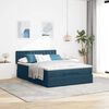 vidaXL Ottoman bed met matras en LED's 140x190cm fluweel donkerblauw