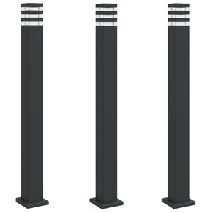 vidaXL Vloerlampen voor buiten 3 st 110 cm aluminium zwart