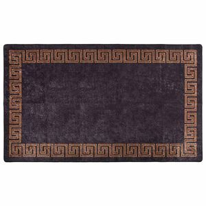 vidaXL Vloerkleed wasbaar 190x300 cm zwart en goudkleurig