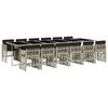 vidaXL 13-delige Tuinset met kussens poly rattan lichtgrijs