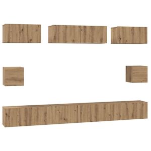 vidaXL Tv-meubelset 8 st Artisan Eiken Bewerkt hout