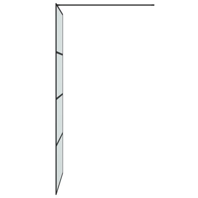 vidaXL Inloopdouchewand 90x195 cm mat ESG-glas zwart