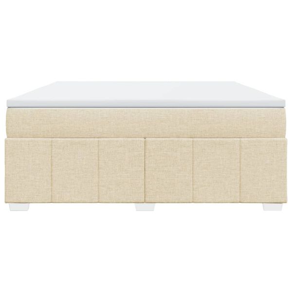 vidaXL Boxspring met matras stof cr&egrave;mekleurig 180x200 cm