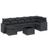 vidaXL 8-delige Loungeset met kussens poly rattan zwart