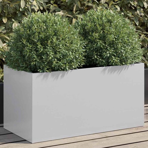 vidaXL Plantenbak 62x30x29 cm gegalvaniseerd staal zilverkleurig