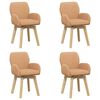 vidaXL Draai Eetstoelen 4 st Boucl&eacute; Beige 54 x 58 x 87 cm