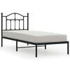 vidaXL Bedframe met hoofdbord metaal zwart 90x200 cm