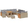 vidaXL Tuinbankenset 17 pcs Beige en Licht Grijs poly rattan