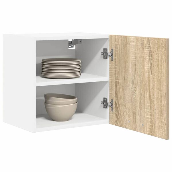 vidaXL Hangkast Sonoma Eik en Wit 40 x 31 x 40 cm Bewerkt hout