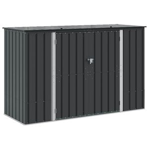 vidaXL Tuinopslagdoos Zwart 214 x 82 x 132 cm Staal
