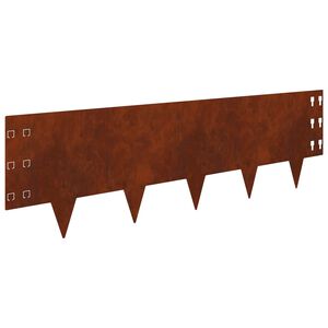 vidaXL Gazonrand 30 pcs 100 x 30 cm Staal Roestig