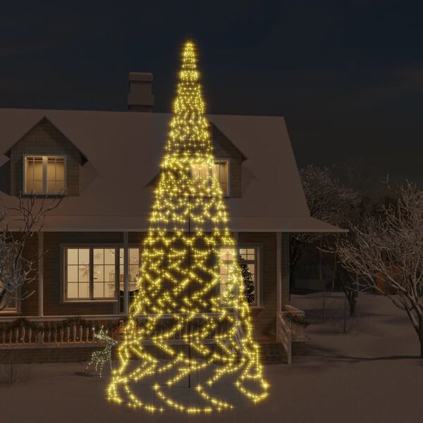 vidaXL Kerstboom voor vlaggenmast 3000 LED's warmwit 800 cm