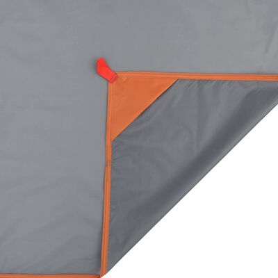 vidaXL Picknickkleed met haringen 205x155 cm grijs en oranje