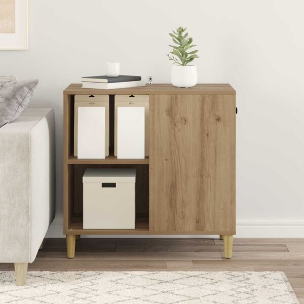 vidaXL Kattenhuis Ambachtelijk eiken 72 x 42,5 x 70 cm Bewerkt hout