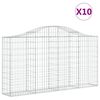 vidaXL Schanskorven 10 st gewelfd 200x30x100/120 cm ijzer