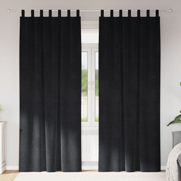 vidaXL Verduisterende gordijnen 2 pcs Zwart 140 x 245 cm Fluweel