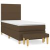 vidaXL Boxspring met matras stof donkerbruin 100x200 cm