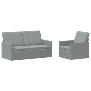 vidaXL Bankstel 2 pcs Lichtgrijs Stof