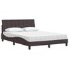 vidaXL Bed met matras "Hanko" stof donkerbruin 140x190 cm
