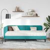 vidaXL Hoekbedframe met matras Turquoise 90 x 190 cm Fluweel