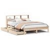 vidaXL Bed met boekenkast zonder matras massief grenenhout 135x190 cm